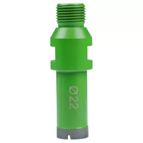   Eibenstock Gyémánt nedves fúrófej, R½“, Ø 22 mm, 40 mm használható hossz, csempe, kőagyag, természetes kő