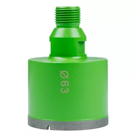  Eibenstock Gyémánt nedves fúrófej, R½“, Ø 63 mm, 40 mm használható hossz, csempe, kőagyag, természetes kő